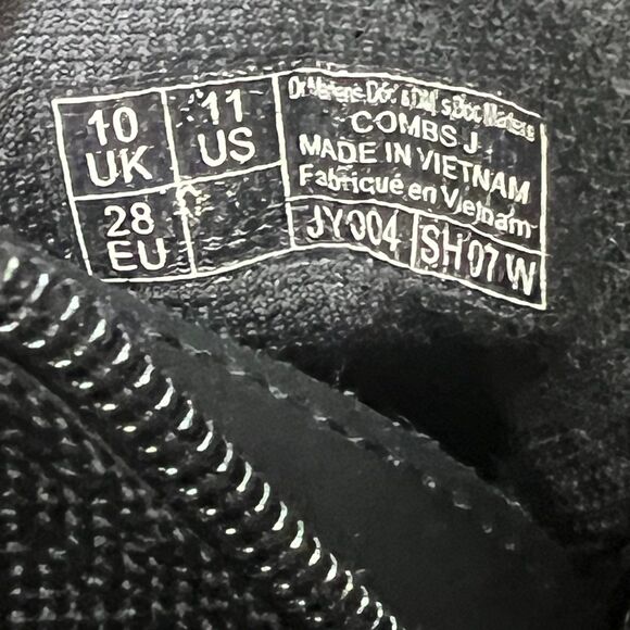 Dr. Martens - Combs Poly Casual Boots-Black Canvas/ Yellow Stitching kids 11 - Picture 5 of 6